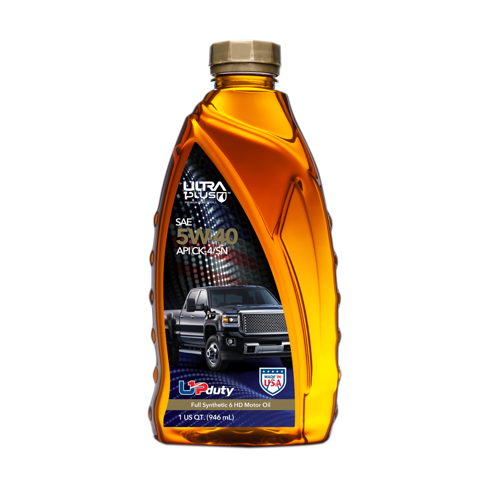 Ultra1Plus Full Synthetic Motor Oil - 5W40, 1 Qt., API CK-4/SN, Model# UL106